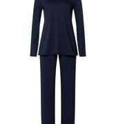 Cotton Silk V-Neck Cotton Pajama Set | Deep Navy 74816-1610